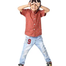 Babywish Unisex Kids Standard Opaque Printed Casual Shirt-picture-32