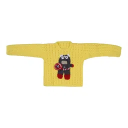 Star Lath Kids Embroidered Open Knit Regular Woollen Pullover Sweaters-image-23
