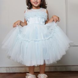 Bella Moda Girls Net Fit & Flare Dress-image-100