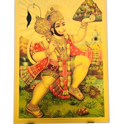SHOP BY ROOM Yellow & Red Lord Hanuman Wall Art-image-23