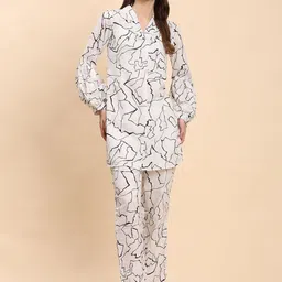 Noia Abstract Printed V-Collar Tunic With Trouser Co-Ords-picture-12