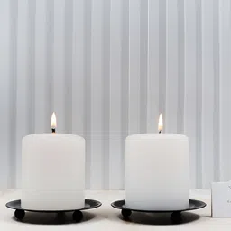 HOSLEY Black Set of 2 Candle Holder-32