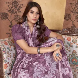 VARNI FABRICS Floral Pure Georgette Saree image 4