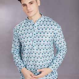 PulseIQ Men Quirky Printed Thread Work Kurta-image-58
