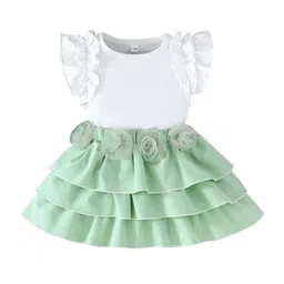 StyleCast x Revolte Girls Round Neck Flared Sleeves Top With Skirt-image-96