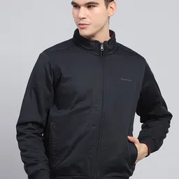 Monte Carlo Men Mock Collar Solid Cotton Casual Bomber Jacket-picture-37