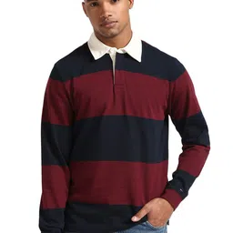 Tommy Hilfiger Men Striped Shirt Collar Pullover Sweatshirt-picture-34