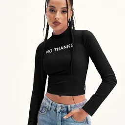 Stylecast X Slyck High Neck Fitted Crop Top-image-61