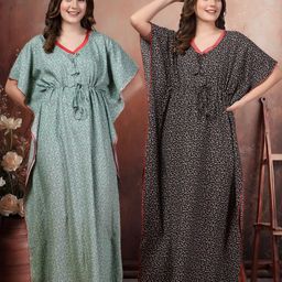 KLOTTHE Multi Cotton Blend Nightdress-image-41