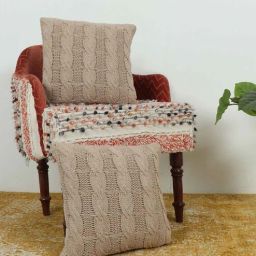 Brown Woven Abstract Cotton 16 x 16 Inches Cushion Covers (Set of 2) by Grhamoy-picture-7