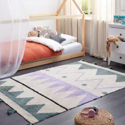 thegasbh Geometric Cotton 6 Ft X 4 Ft Hand Tufted Dhurrie-picture-35