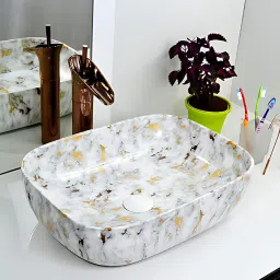 Premium Designer Ceramic Table Top Counter Top Vessel Sink Wash Basin For Bathroom (18"x13"x5") Inch (Super Glossy Finish) Table Top Basin-image-53