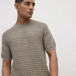 The Roadster Life Co. Open Knit Pure Cotton T-shirt-image-28