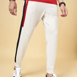 People Men Off White Slim Fit Joggers-image-59