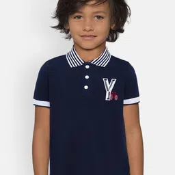 LAdore Boys Black Solid Polo Collar T-shirt-picture-8