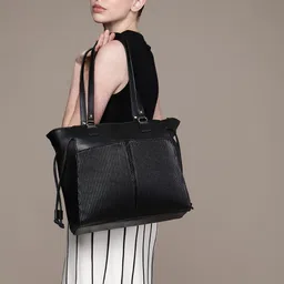 French Connection Structured Pleated Detail Shoulder Bag-image-47