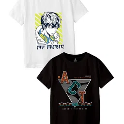 CODEZ Boys 2 Printed Applique T-shirt-image-26