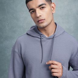 The Roadster Life Co. Knitted Relaxed Fit Hooded T-shirt-image-40