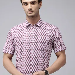 Van Heusen Slim Fit Geometric Printed Pure Cotton Formal Shirt-image-32