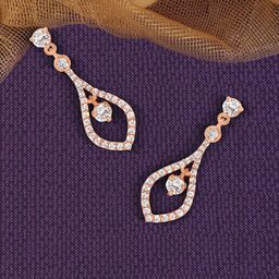 ZINU Rose Gold Contemporary Drop Earrings-33
