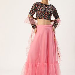 Ethnovog Embroidered Semi Stitched Lehenga & Blouse With Dupatta-picture-44