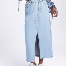 glitchez Denim Dreams Straight Fit Midi Skirt-image-37