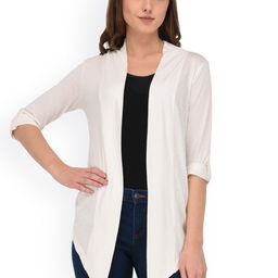 Espresso Off-White Solid Open Front Shrug-53