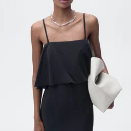 MANGO Layered Detail Shoulder Straps Mini Sheath Dress-image-23