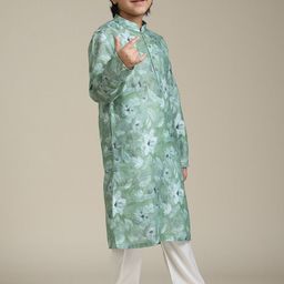 Manyavar Boys Floral Printed Regular Straight Kurta with Pyjamas-picture-29