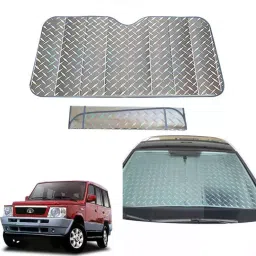 Auto Pearl F230 Dashboard Sun Shade Cover with Suction Cup for Tata Sumo Victa (Grey)-10