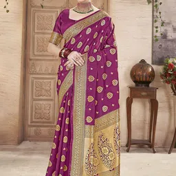 Dori Woven Design Banarasi Saree With Unstitched Blouse Piece-picture-51