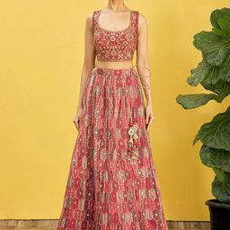 DIVASTRI Embroidered Sequinned Semi-Stitched Lehenga & Unstitched Blouse With Dupatta image 4