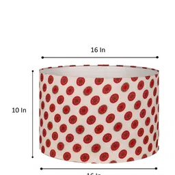 Grated Ginger White & Red Printed Cylindrical Shaped Lampshade image 4