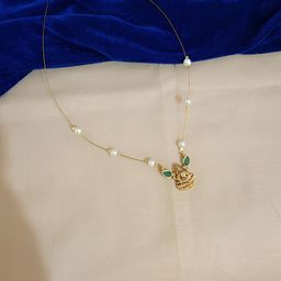 Rujve Jewellery Gold-Plated Stone Studded & Beaded Lakshmi Goddess Chain-image-45