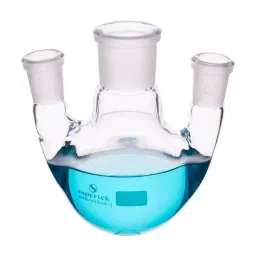 Supertek Round Bottom Flask With Three Necks Parallel Type, Capacity 3000 ml, 15.216.0100 image 1