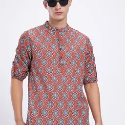 Anouk Rustic Men Ethnic Motifs Printed Kurta-picture-8