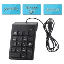 MakWorld Wired Mini Numeric Keypad USB 2.0 Slim 18 Keys, Black image 3