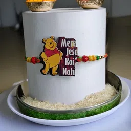 Ziory Winnie the Pooh Wooden Thread Rakhi-image-56