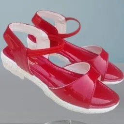 NEW LATEST Girls Red Open Toe Slip-On Flats-image-10
