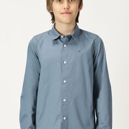 French Connection Boys Premium Cutaway Collar Solid Cotton Casual Shirt-19