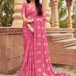 HERE&NOW Ethnic Motifs Pure Chiffon Saree-41