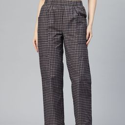 Popnetic Checked High-Rise Pleated Cargos-picture-14