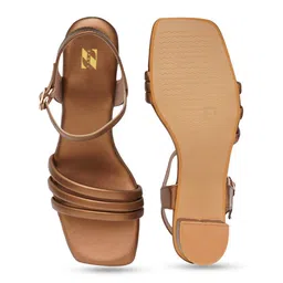 ZENVO Strapy Backstrap Open Toe Block Heels image 5