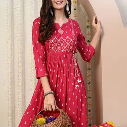 Dipani Women Floral Print Fit & Flare Midi Dress-picture-48