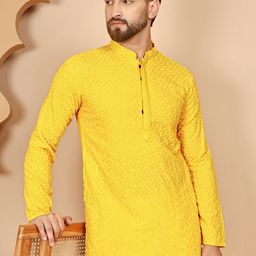 Anouk Rustic Men Embroidered Regular Sequinned Kurta with Pyjamas image 5