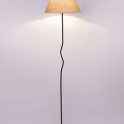 Devansh Beige & Black Frustum Floor Lamp With Shade image 5