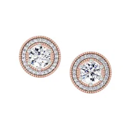 Sparkles Lab Grown Diamond 1.40 Ct Round Shape Earrings 14K Rose Gold-image-72