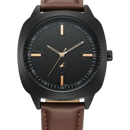 Fastrack Men Dial & Leather Textured Straps Analogue Watch 38161NL01-43