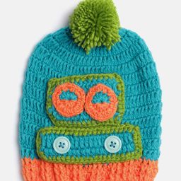 MayRa Knits Hand Knitted Pom Pom Detail Cap - Sea Green-picture-4