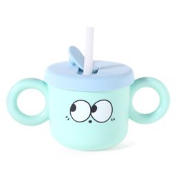 fab n funky Twin Handle Straw Sipper with Lid Blue - 240 ml-picture-15